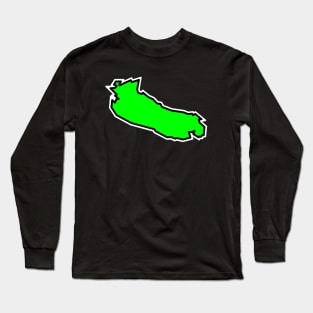 Gabriola Island BC in Lime Green Flavour - Simple Colour Silhouette - Gabriola Island Long Sleeve T-Shirt